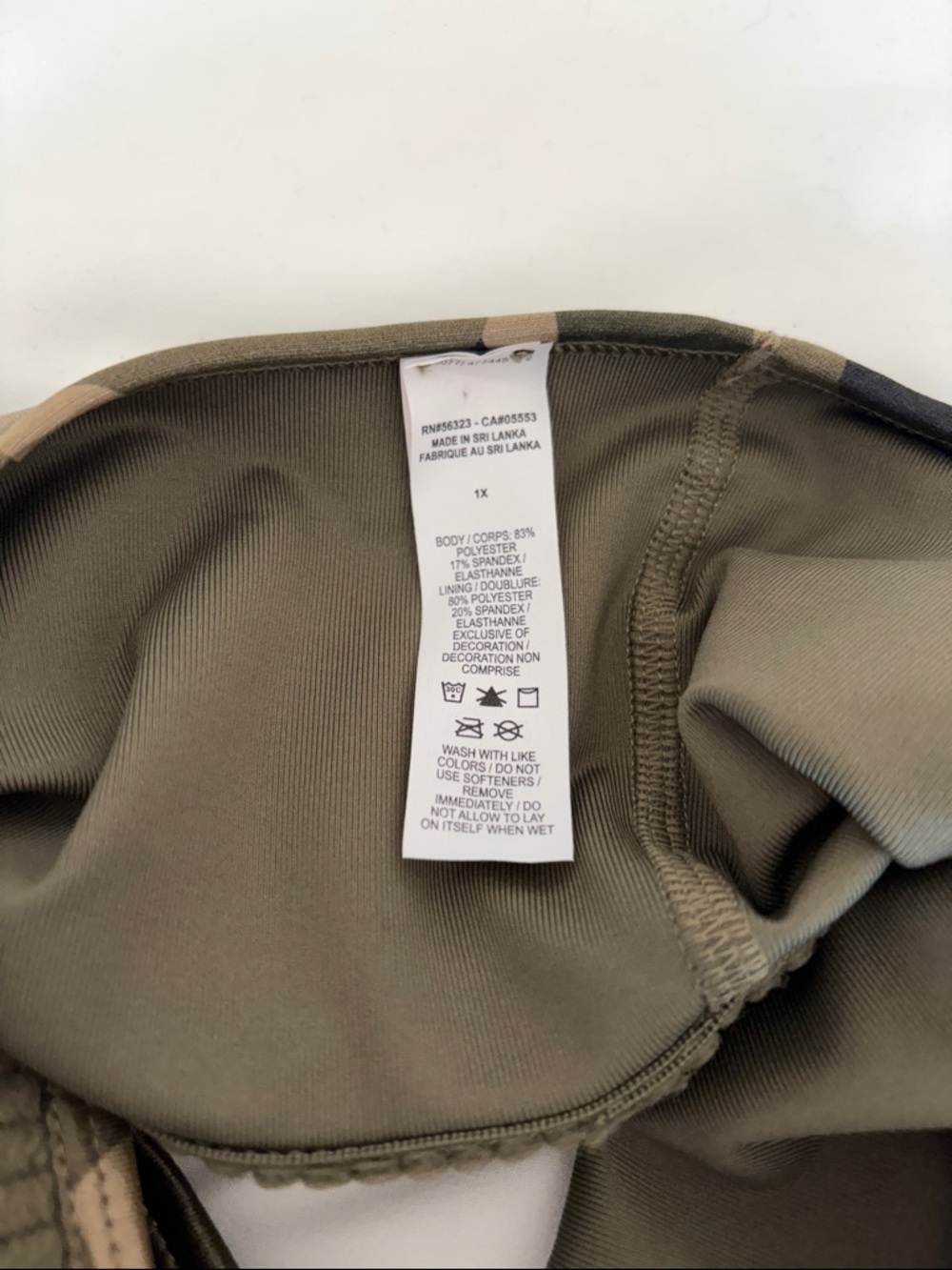 Nike Camo Sports Bra - Olive, Black, Tan - 1X - Picture 6 of 7